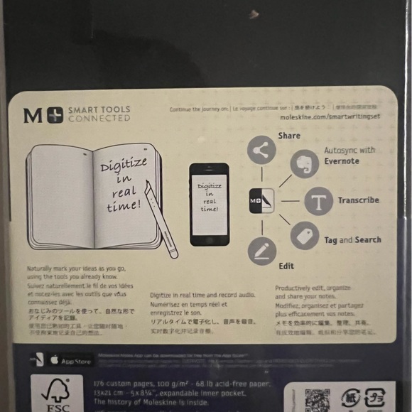 Moleskin Dotted Paper Tablet Hard Cover Smart Notebook 5"x8.25 Black 176… - Picture 9 of 10